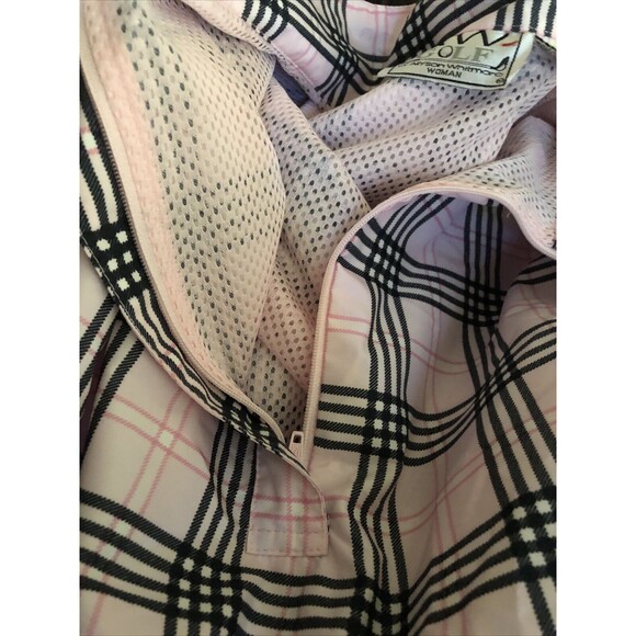 AW Golf Womens Pullover Windbreaker 1/4 Zip Collar Pink Plaid Mesh Lined Size 1X - Picture 8 of 9